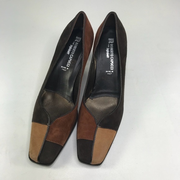 new! Roberto Capucci Squaretoe Suede Colour Block - Picture 7 of 8
